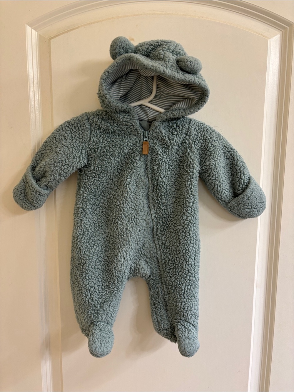 Carter!s Cozy Teddy Fleece Baby One-Piece with Hood